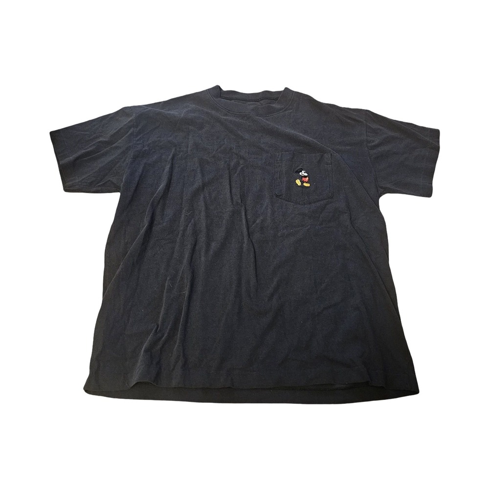 Vintage United Colors of Benetton Mickey Mouse Pocket T-Shirt Black XL USA Made